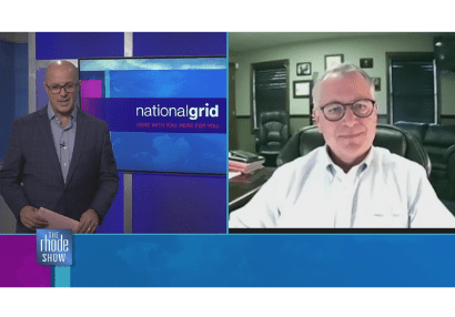 Side-by-side photos of Will Gilbert, co-host of The Rhode Show, and Mike Kirkwood, chairperson of the Rhode Island Good Neighbor Energy Fund 2021-2022 Campaign.