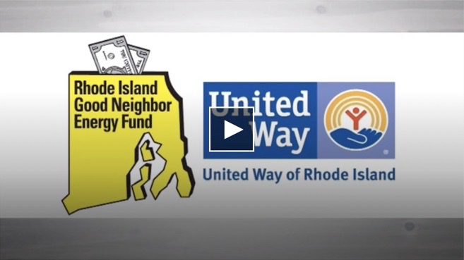 Cobranded Rhode Island Good Neighbor Energy Fund and United Way of Rhode Island logos.