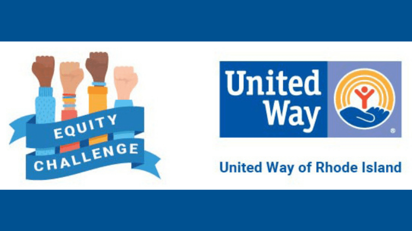 Co-branded logos: Equity Challenge (left) and United Way of Rhode Island (right).