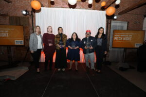 Winners of the Nonprofit Innovation Lab with Cortney Nicolato, president and CEO of United Way of Rhode Island, and Hina Musa, CEO of Social Enterprise Greenhouse.