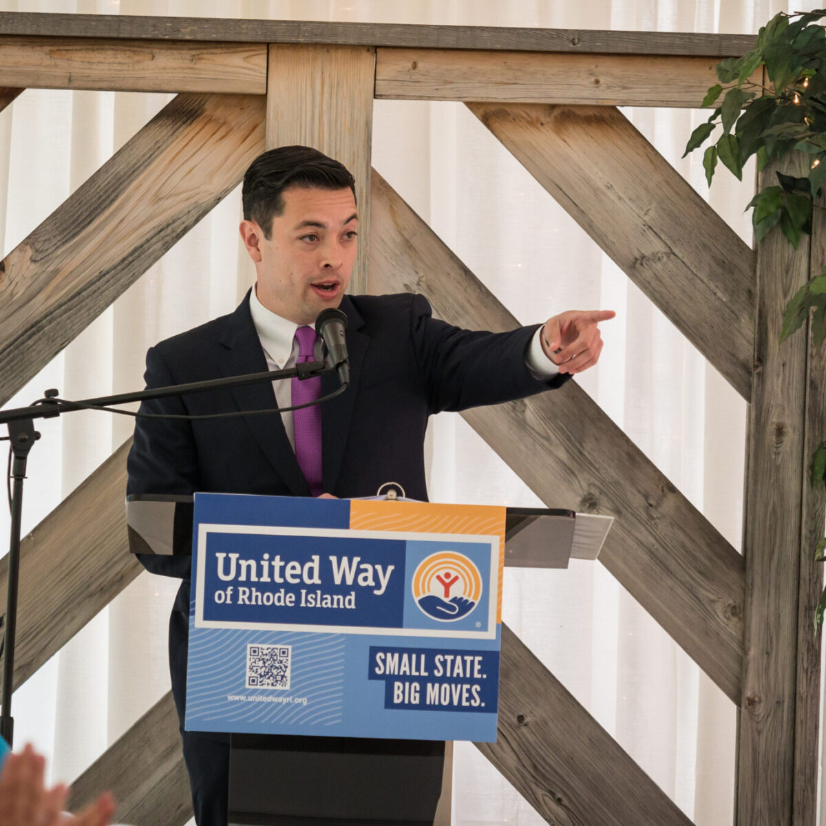 Rhode Island General Treasurer James Diossa shares remarks.