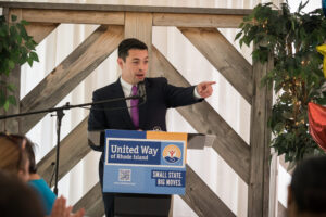 Rhode Island General Treasurer James Diossa shares remarks.