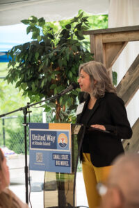 Paola Fernandez, senior vice president/community development officer at Centreville Bank, shares remarks.