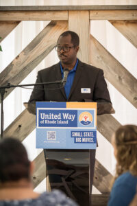 Larry Warner, DrPh, MPH, chief impact and equity officer at United Way of Rhode Island, shares closing remarks.