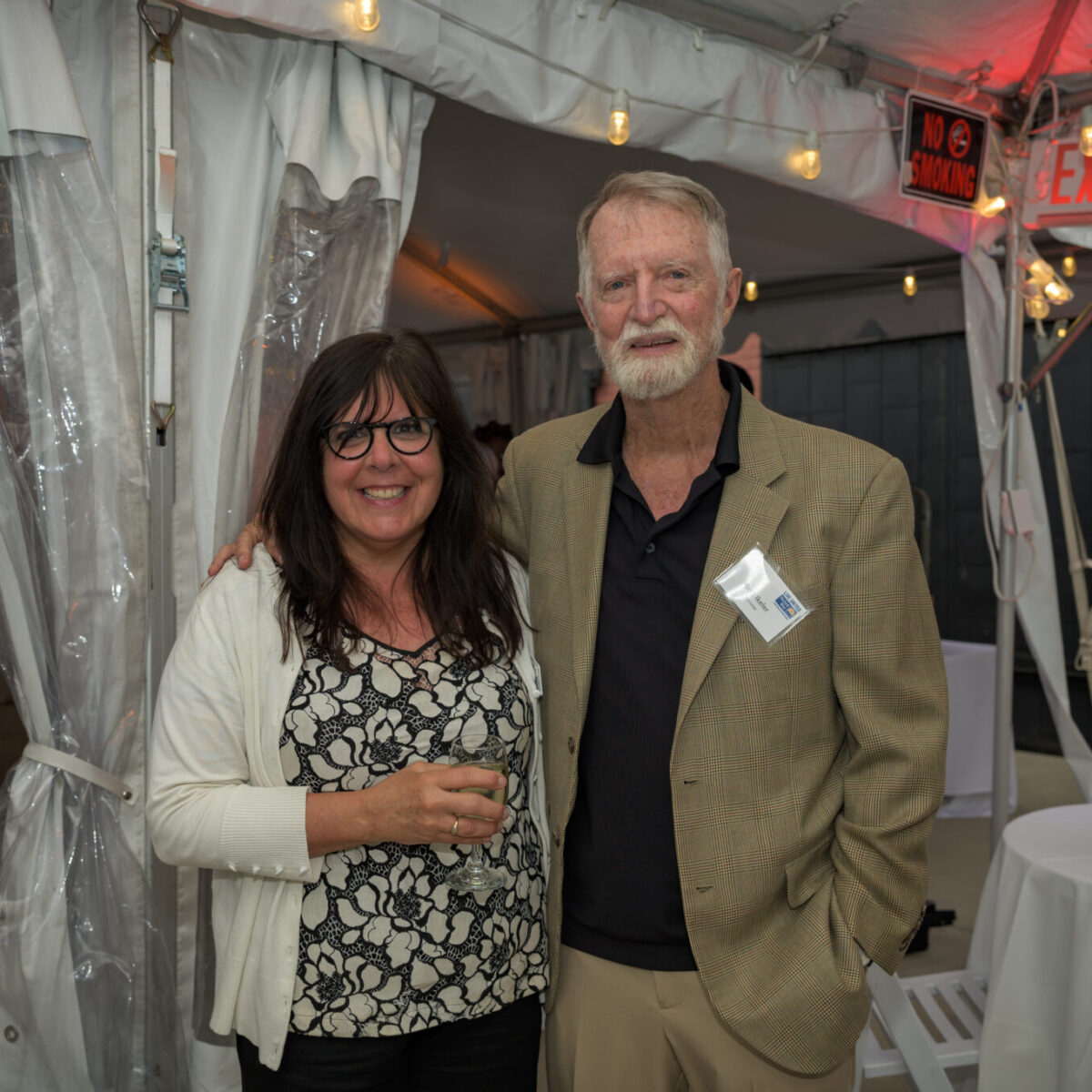 Bott Ikeler, recipient of the Tocqueville United Award 2023, poses with Judy Dumas.