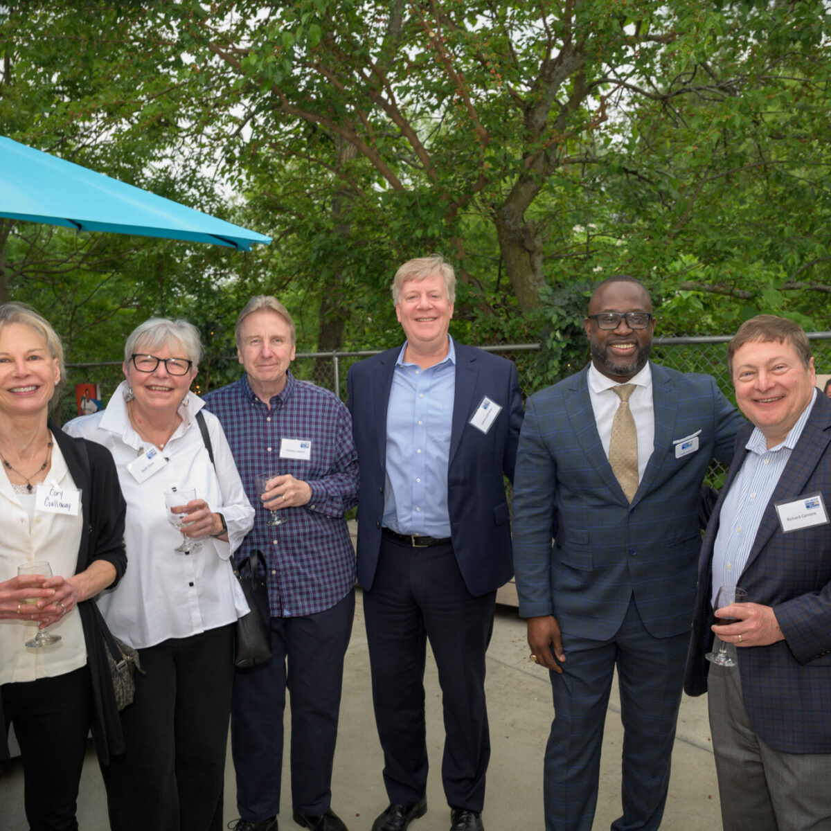 Lanre Ajakaiye, chief development officer for United Way of Rhode Island poses with other attendees.