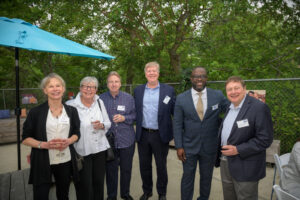 Lanre Ajakaiye, chief development officer for United Way of Rhode Island poses with other attendees.
