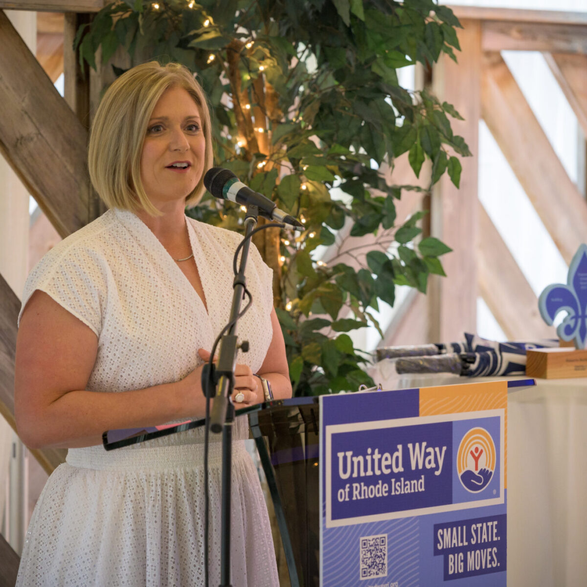 Cortney Nicolato, United Way of Rhode Island's president and CEO, shares remarks.