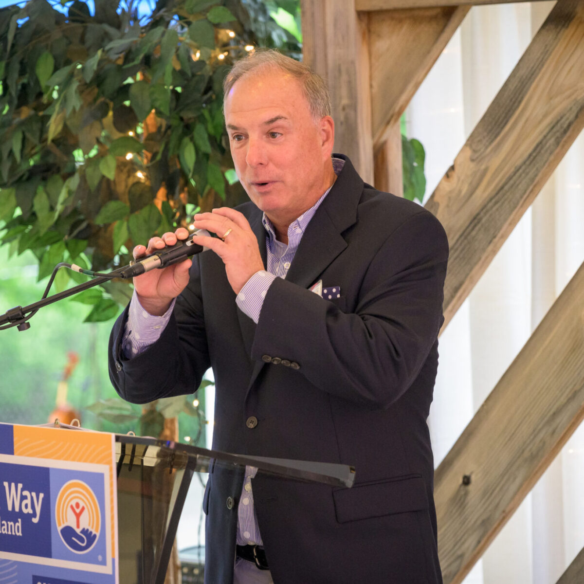 Dolph Johnson, chair of United Way of Rhode Island's Board of Directors, shares remarks.