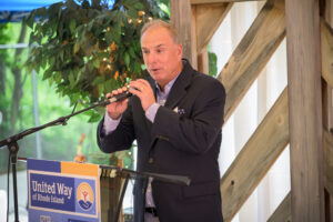 Dolph Johnson, chair of United Way of Rhode Island's Board of Directors, shares remarks.