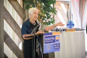 Roberta Butler, recipient of the Tocqueville United Award 2023, shares remarks.