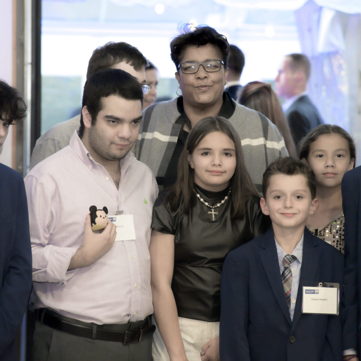 Karen Hazard, winner of the Dante F. Mollo Labor United Award, posing with her eight children.
