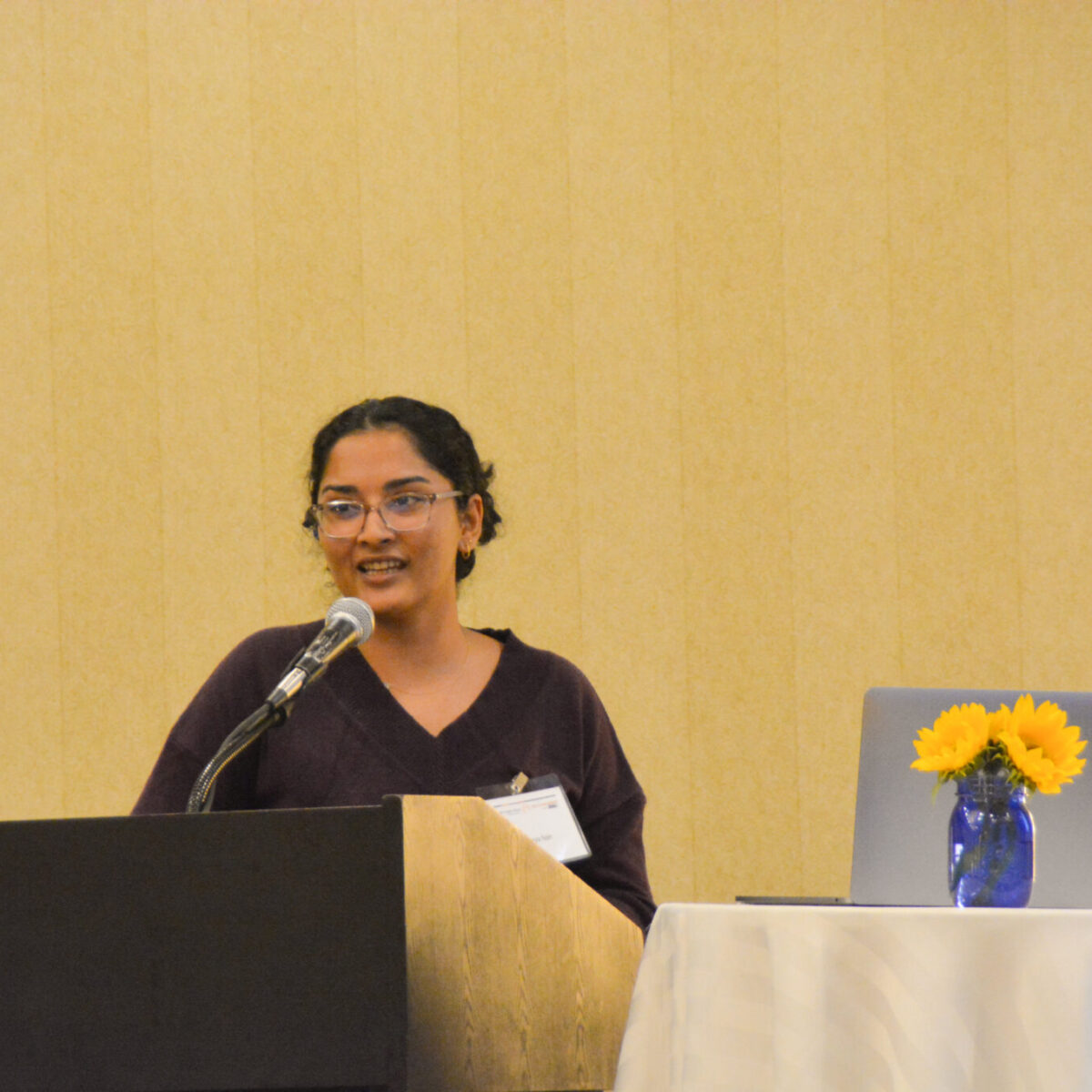 Divya Nair, policy analyst for the Economic Progress Institute, presenting a workshop.