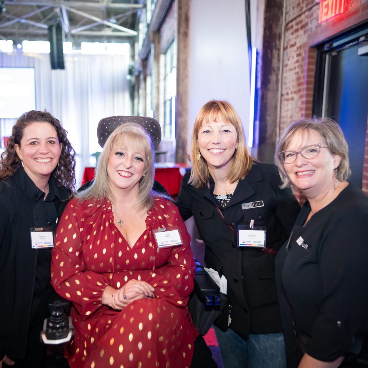Tina Guenette, R.A.M.P.’s president and founder, with half full, llc's Rebecca Twitchell, Michelle Lemoi, and Diane Caine.