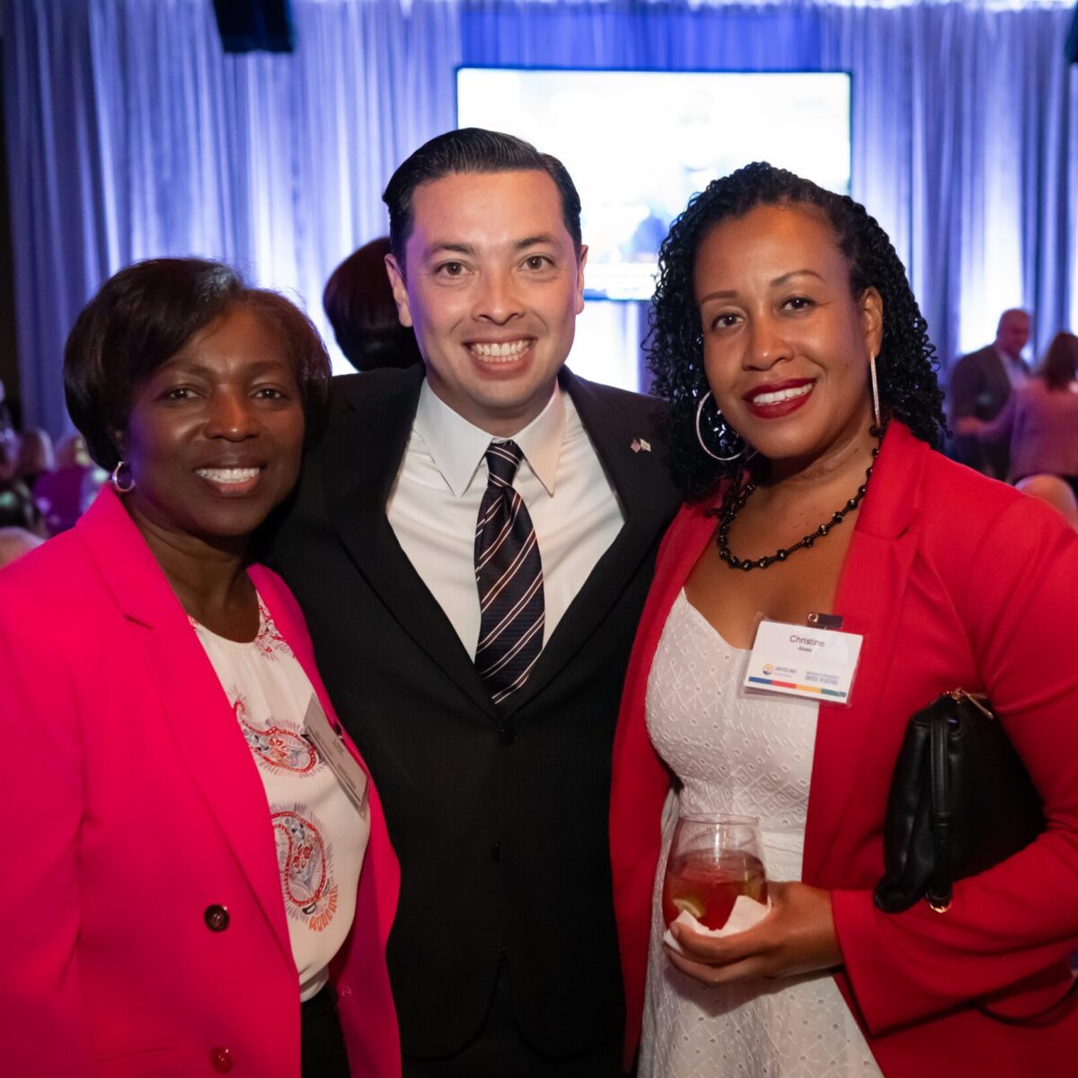 Rhode Island General Treasurer James Diossa with RIBBA President and CEO Lisa Ranglin and RISPE President Christine Alves.