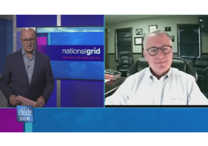 Side-by-side photos of Will Gilbert, co-host of The Rhode Show, and Mike Kirkwood, chairperson of the Rhode Island Good Neighbor Energy Fund 2021-2022 Campaign.